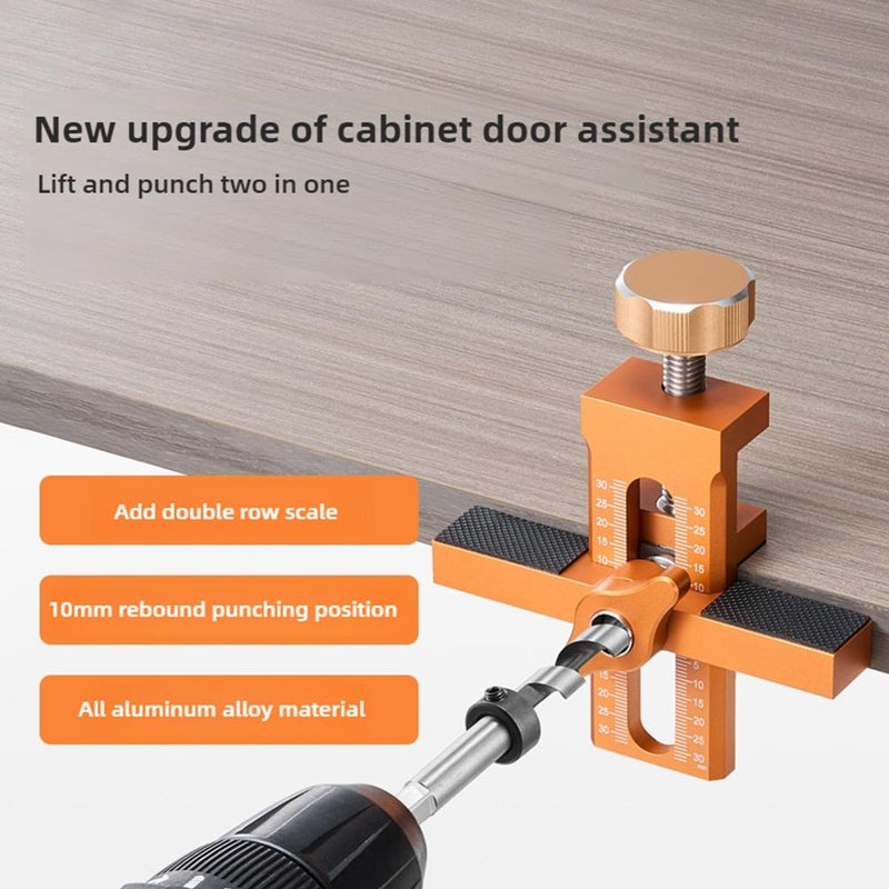 Cabinet Door Installation Positioner, 2025 New Mounting Jig for Installing Cabinet Doors, Adjustable Aluminium Alloy Cabinet Hardware Jig, Cabinet Door Positioning Tool for Most Cabinet Doors (A) - Image 2